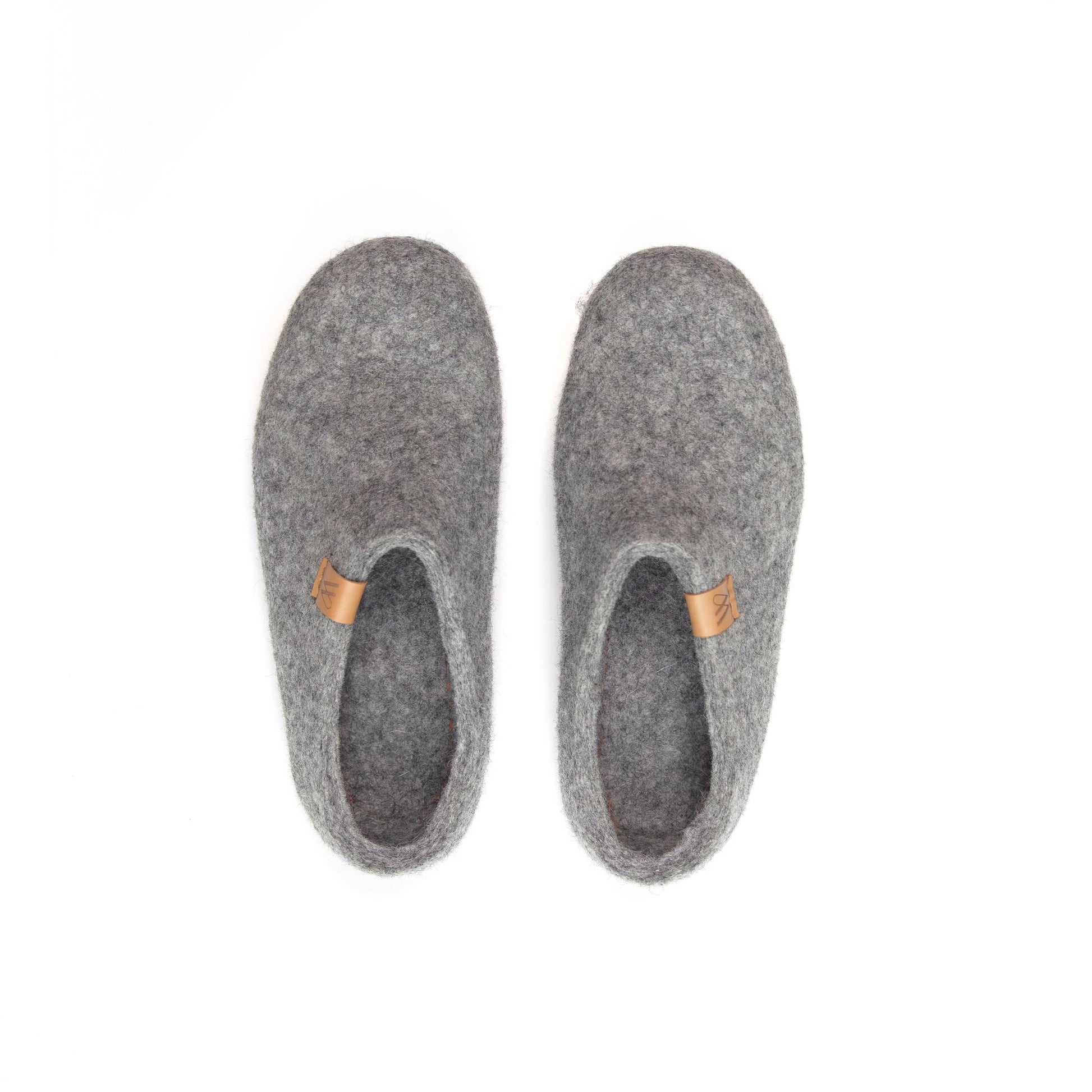 Grey Valais Slip-on Rubber Sole | New Zealand Wool Slippers