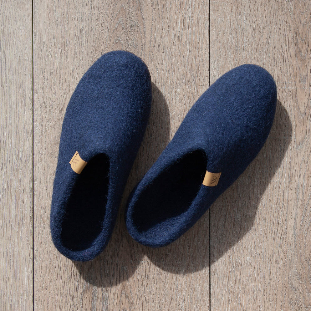 The Suffolk | Wool Slipper | Navy